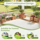 2 Person Wooden Patio Bench with Planter and 2 Side Flower Box