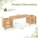 2 Person Wooden Patio Bench with Planter and 2 Side Flower Box