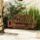 2/3 Person Wooden Outdoor Porch Swing with Adjustable Upper Chains-Brown-2 Person