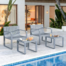 2 Piece Patio Furniture Set with Square Coffee Table-Grey