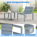 2 Piece Patio Furniture Set with Square Coffee Table-Grey