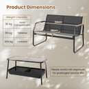 2 Pieces Patio Furniture Set with 2 Storage Compartments-Black