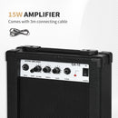 SPORTNOW Six-String Electric Guitar w/ 15W Amp, Digital Turner, Picks, Bag