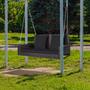 2-Seat Patio Rattan Porch Swing with Two Solid Steel Chains