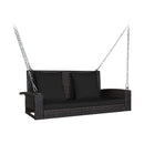 2-Seat Patio Rattan Porch Swing with Two Solid Steel Chains