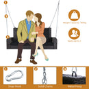 2-Seat Patio Rattan Porch Swing with Two Solid Steel Chains