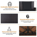 2-Seat Patio Rattan Porch Swing with Two Solid Steel Chains
