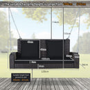 2-Seat Patio Rattan Porch Swing with Two Solid Steel Chains