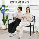 2-Seater Heavy-Duty Metal Garden Bench with Curved Seat and Armrests