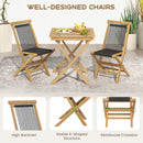 Solid Teak Wood Dining Chairs with Woven Rope Seat and Quick-Folding Portable Design