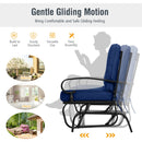 2-Person Patio Glider Chair with Cushions-Blue