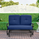 2-Person Patio Glider Chair with Cushions-Blue
