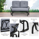 2-Person Patio Glider Chair with Cushions-Grey