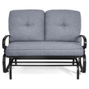 2-Person Patio Glider Chair with Cushions-Grey