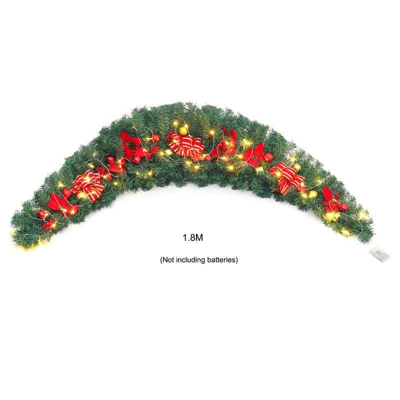 Livingandhome Artificial 180cm Classic Christmas Swag for Front Door Decor