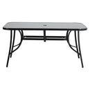 Breeins Outdoor Tempered Glass Garden Table With 4 Rattan Chairs