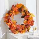 Lighted Maple Leaf Autumn Wreath