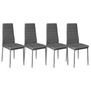 Livingandhome Set of 4 Modern Faux Leather Armless High Back Dining Chairs