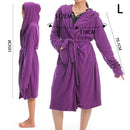 Solid Long Hooded Bath Robe