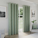 Enhanced Living Austin 100% Blackout, Thermal Green Curtains with Eyelet Header - Pair