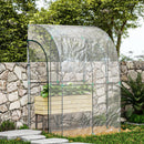 Outsunny 143x118x212cm Walk-In Lean to Wall Tunnel Plastic Greenhouse with Doors
