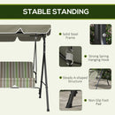Outsunny Outdoor 3-person Metal Porch Swing Chair Bench Canopy Green