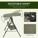 Outsunny Outdoor 3-person Metal Porch Swing Chair Bench Canopy Green