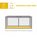 PawHut Rabbit Hutch Outdoor, Foldable & Portable, Rabbit Cage W/ Open Top
