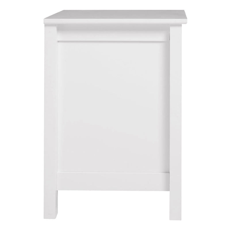 Livingandhome Modern White Side Table with Storage