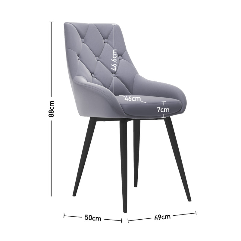 Livingandhome 2 Pack Upholstered Velvet Dining Chairs