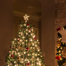 Lifeideas Modern Metal Pre-Lit Star Christmas Tree Topper with Beads