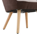 Livingandhome Tufted Button Linen Armchair With Wooden Legs