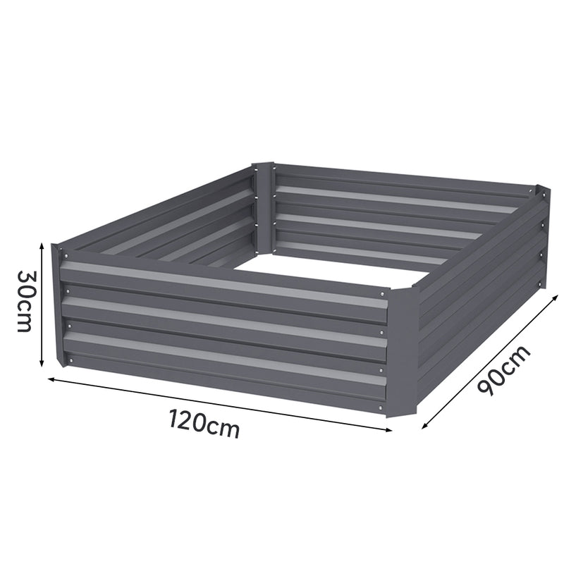Livingandhome Galvanized Steel Square Raised Garden Bed Planter Box