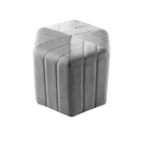 Livingandhome Minimal Hexagonal Velvet Footstool Ottoman with Stripes