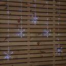 1.2m Battery Operated Snowflake Christmas Curtain Lights With 147 White LEDs