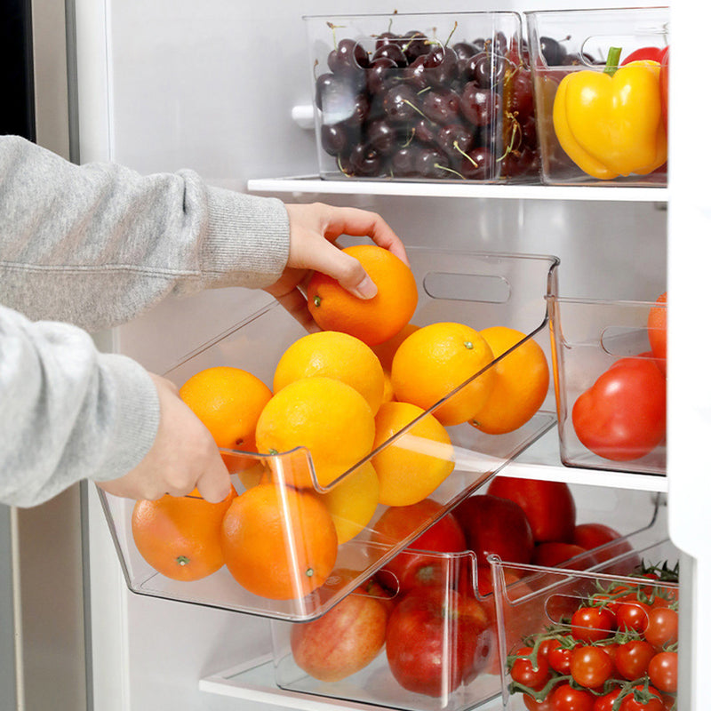 Lifeideas 2Pcs Stackable Refrigerator Storage Organizers with Handles