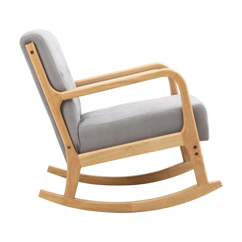 Livingandhome Contemporary Linen Rocking Chair