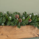 270cm (9ft) x 25cm Snow Tipped King Fir Christmas Garland with Pine Cones