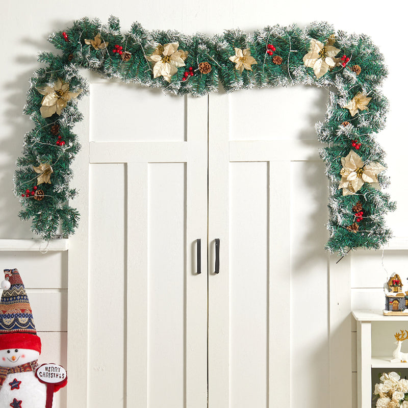 Lifeideas 270cm Artificial Spruce Garland with 50 Warm White LED Lights