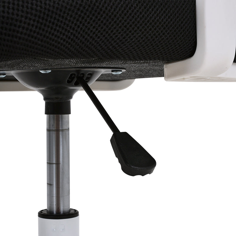 Livingandhome Swivel Office Chair with Headrest-White