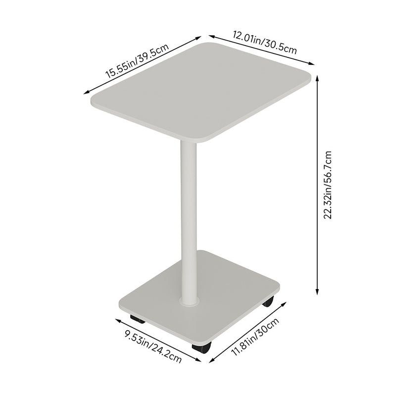 Livingandhome Sofa Bed Side Table with Wheels and Storage