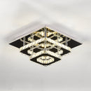 Livingandhome Modern Double-tiers Median-size Crystal LED Ceiling Light