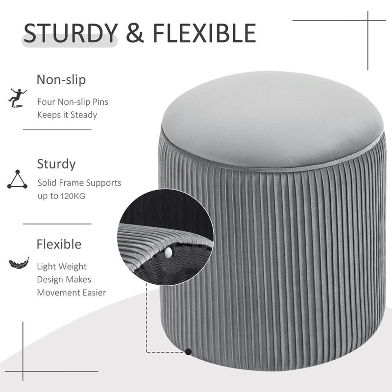 Livingandhome Modern Pleated Storage Stools
