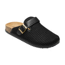 Closed-Toe Slip-On Mules Sandals - Black