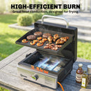 Outsunny Grill Griddle, Tabletop Gas BBQ With Grease Cup, Black