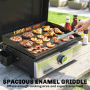 Outsunny Grill Griddle, Tabletop Gas BBQ With Grease Cup, Black