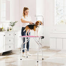 PawHut Foldable Dog Grooming Table Adjustable Arm for Small Dogs 81x49x80 cm