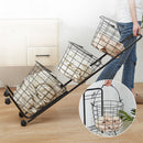Lifeideas 3-Tier Iron Rolling Laundry Basket with Wheels