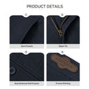 Navy Blue Cotton Twill Straight Leg Trousers