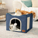 Livingandhome Foldable Multifunctional Cat Bed With Scratching Pad